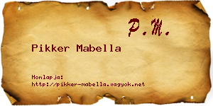 Pikker Mabella névjegykártya